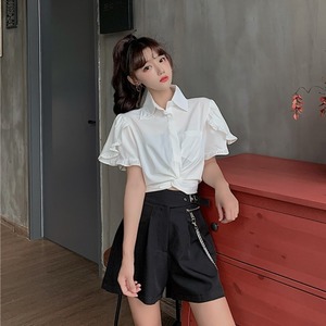 ✞ゴシック黒ショートパンツ or スリーブショートシャツブラウス♥カワイイ♥✞ゴスロリ SM ミリ 甘ロリ クラロリ 和ロリ エレガント 黒ロリ 姫ロリ 華ロリ BB-BB1575947