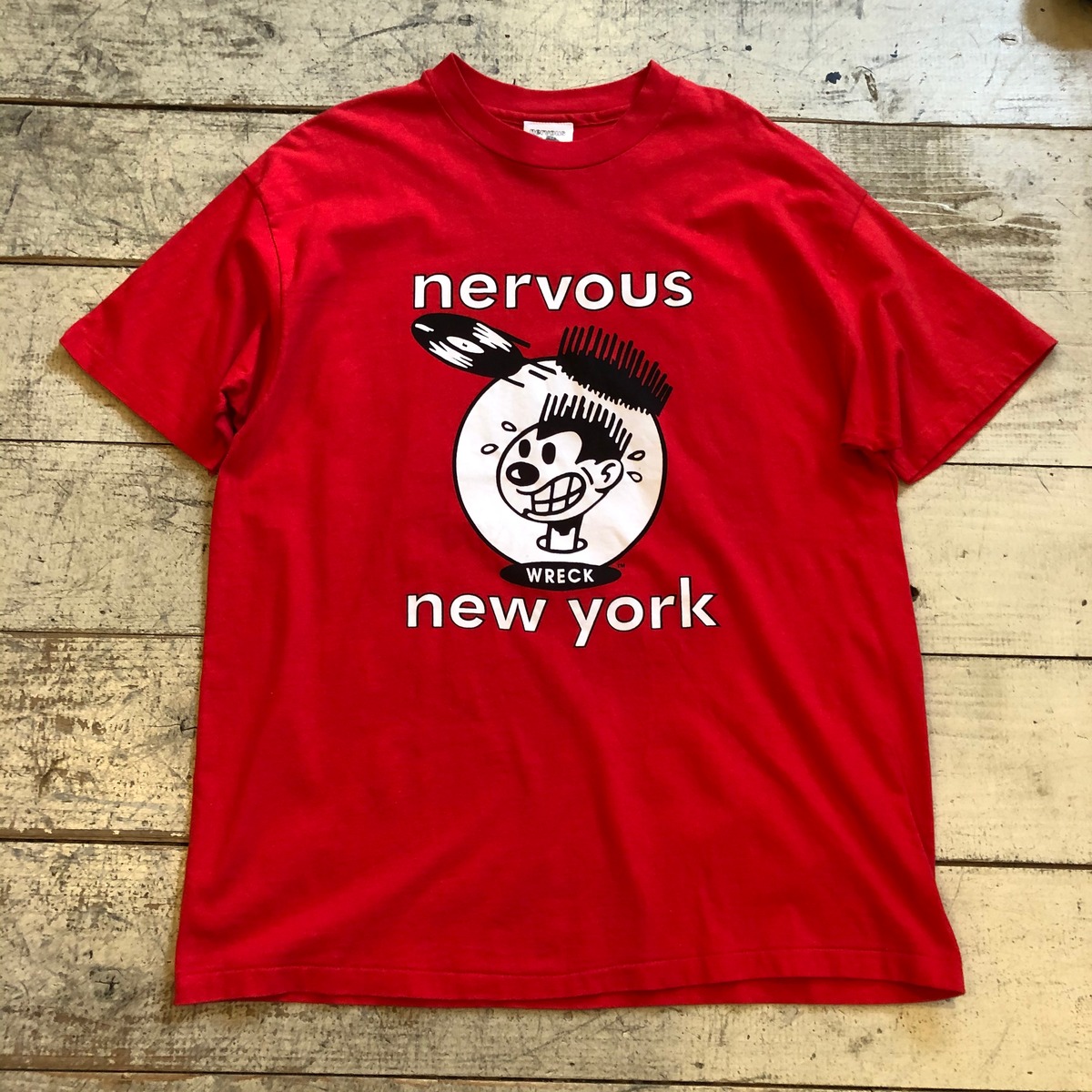 90s NERVOUS RECORDS T-shirt | What'z up