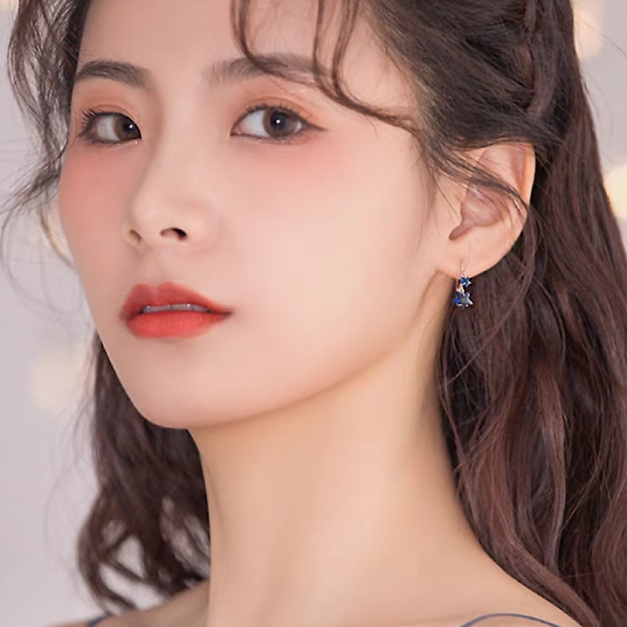 おしゃれ ブルー スター イヤリング