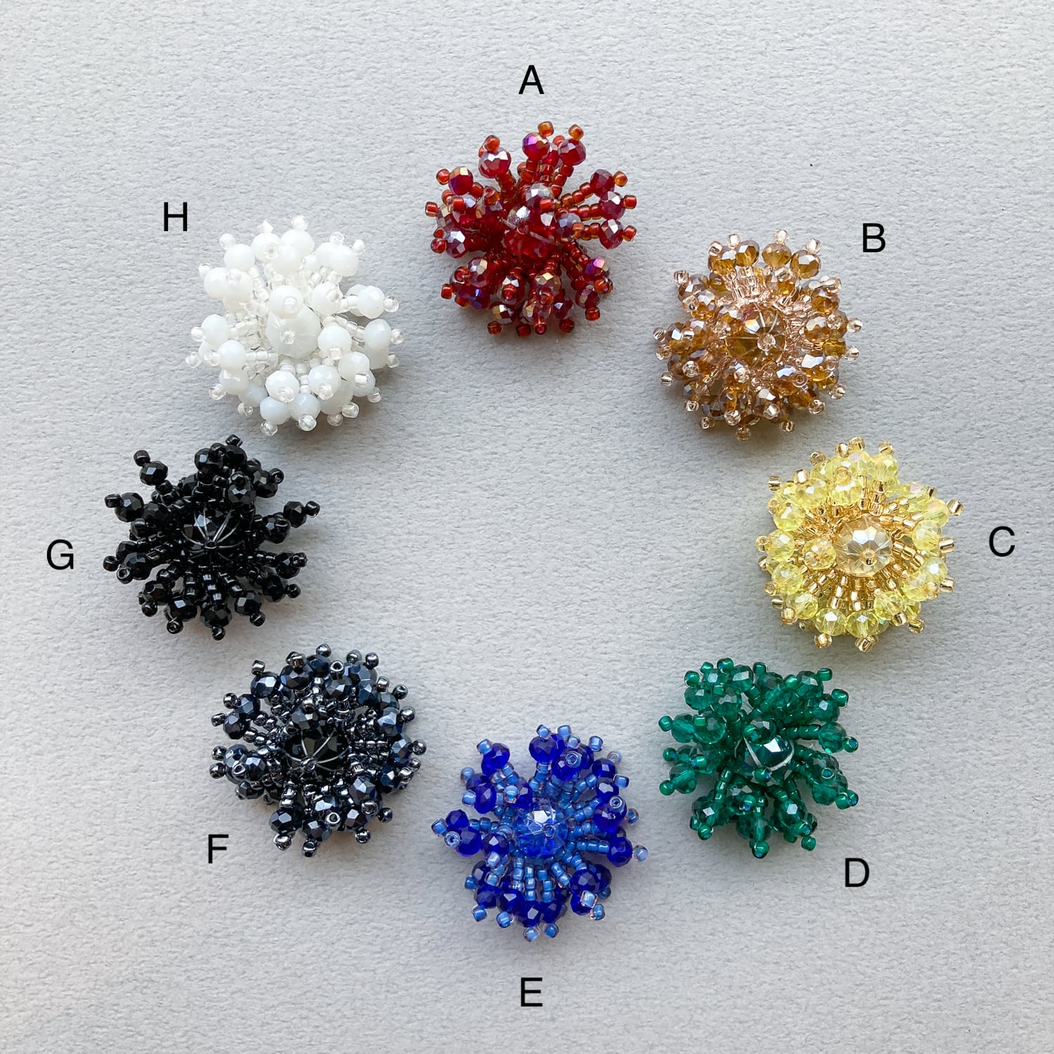 Duaオリジナル 立体お花ビーズワークカボション | Dua-アクセサリー