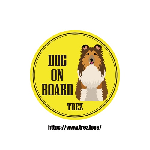全8色 名前入り DOG ON BOARD シェットランドシープドッグ ポップアート ステッカー