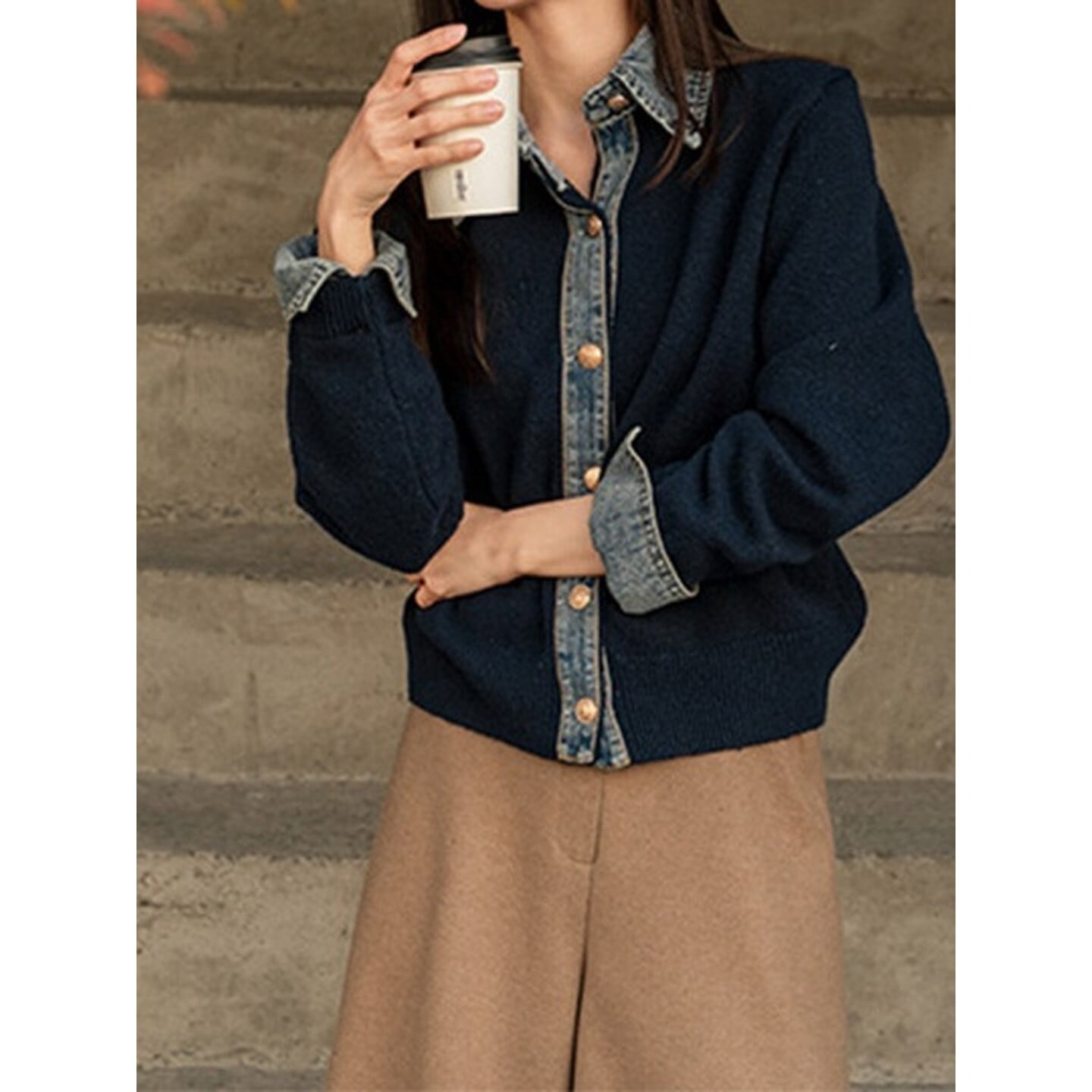 異素材ミックスカジュアルニット 2color RA3041