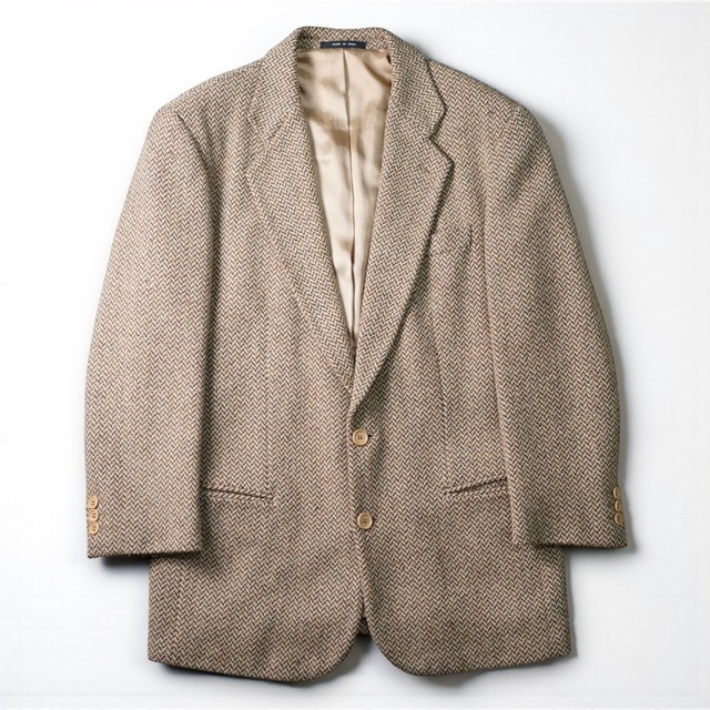 "EMPORIO ARMANI" 1990's vintage herringbone tweed tailored jacket "made in ITALY"