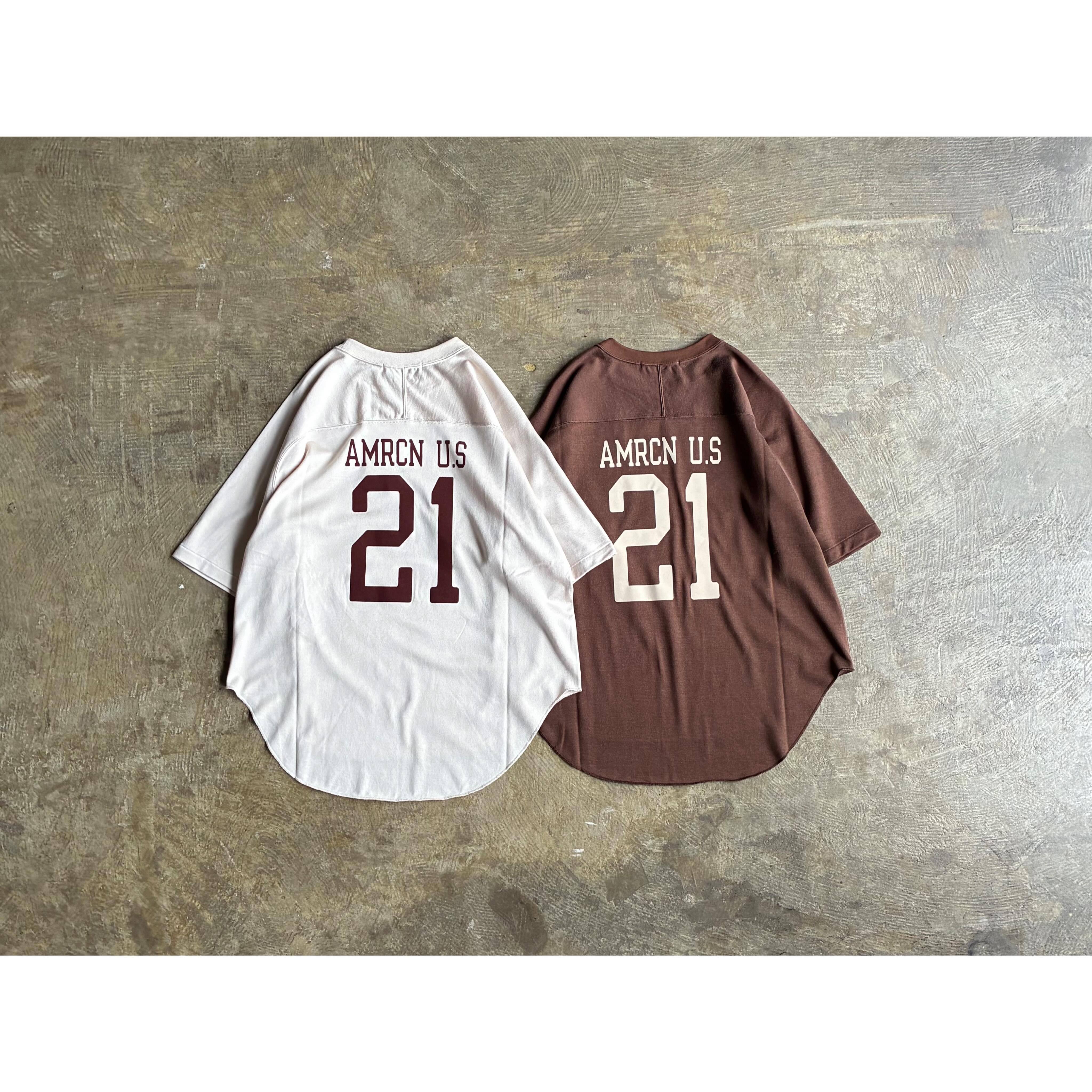 AMERICANA(アメリカーナ) Rayon Cotton Jersey Football Print Tee