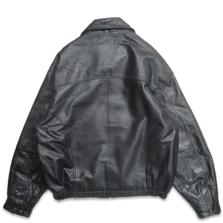 古着 OUTBROOK 本革 レザー ジャケット ブルゾン ブラック 表記：L
