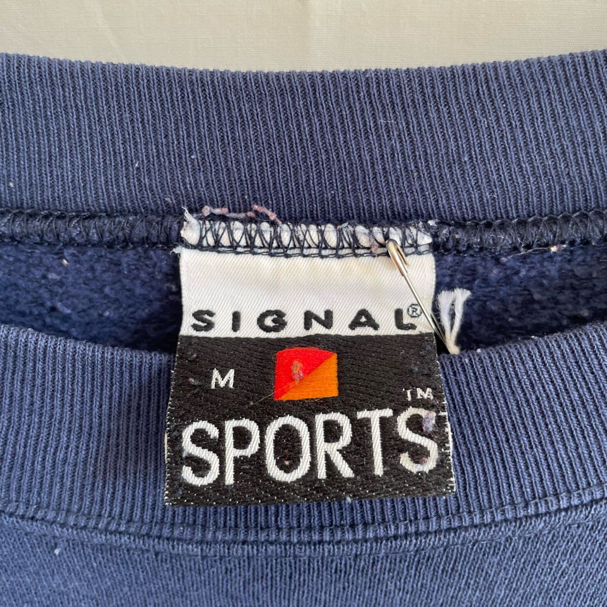 90s SIGNAL カレッジロゴ スウェット 紺 ネイビー 古着 90s SIGNAL カレッジロゴ スウェット 紺 ネイビー 古着