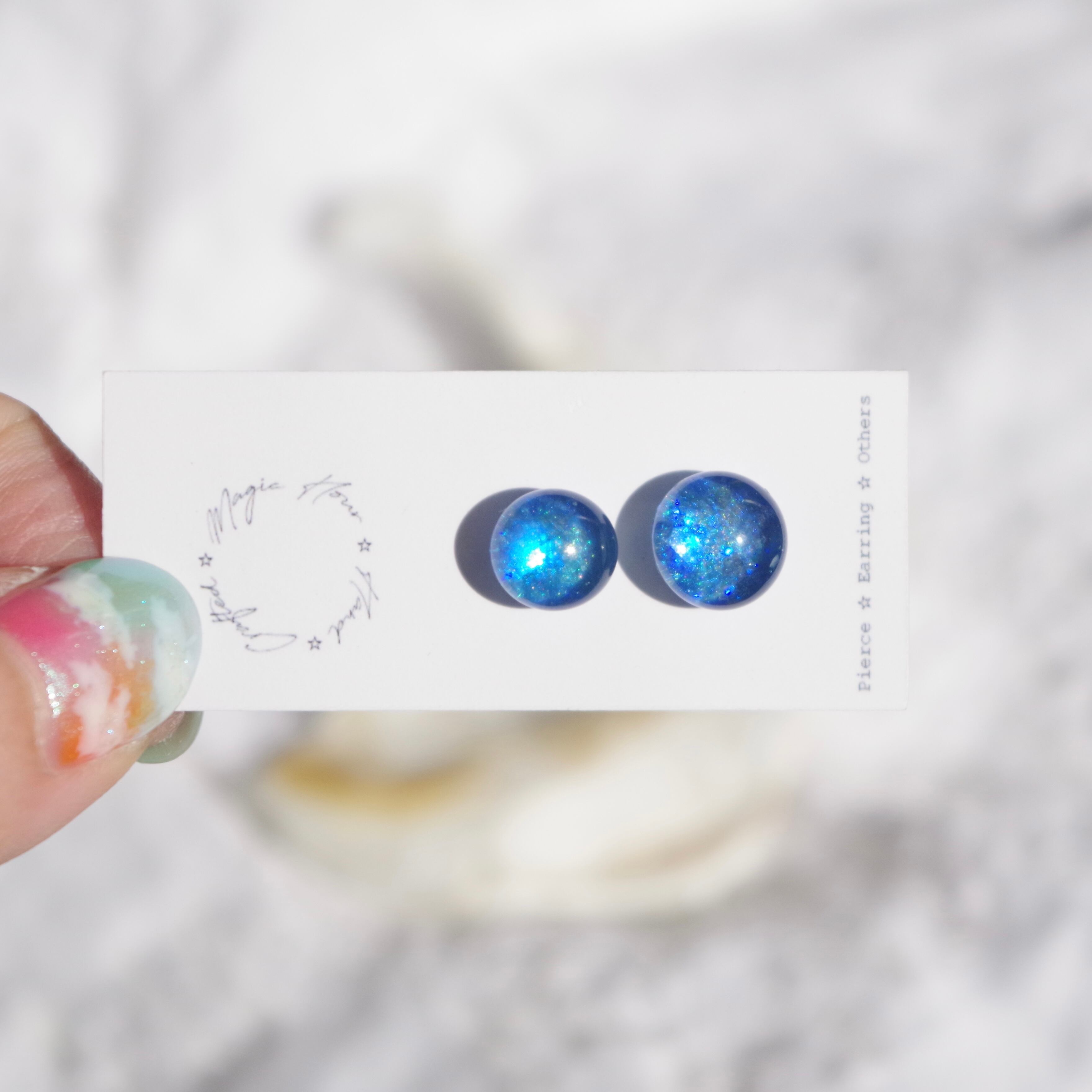 【シーグラス】 Mermaid Tears〈East China Sea〉ピアス