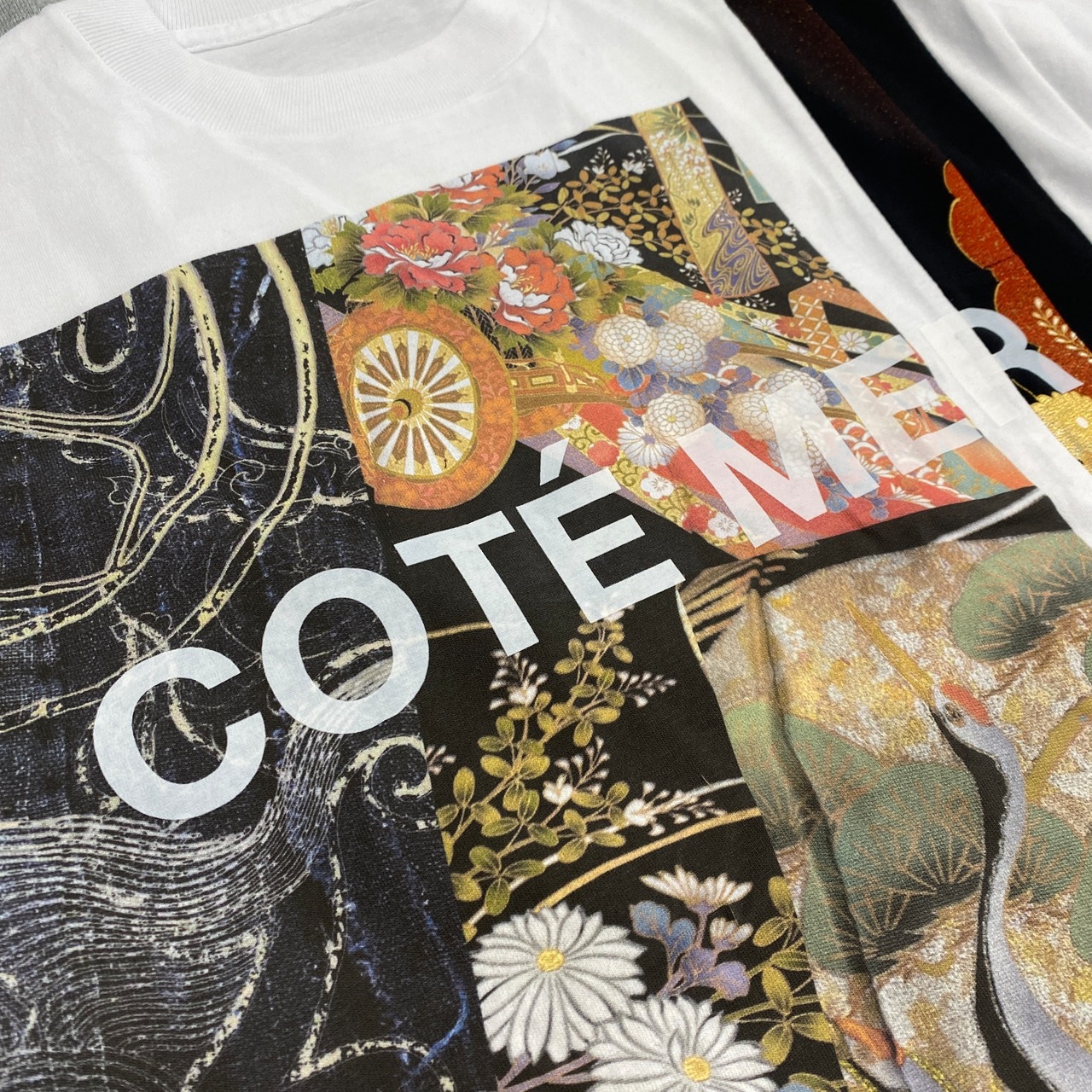 【tshirts213】M size  KIMONO &  print T-SHIRTS white