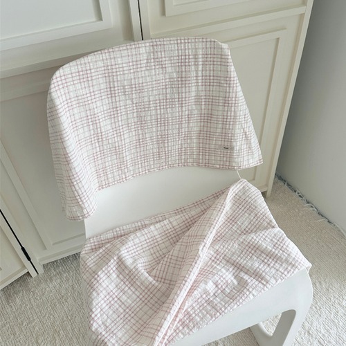 〈予約アイテム〉EYOU / ソフトデイズブランケット-ピンクチェック