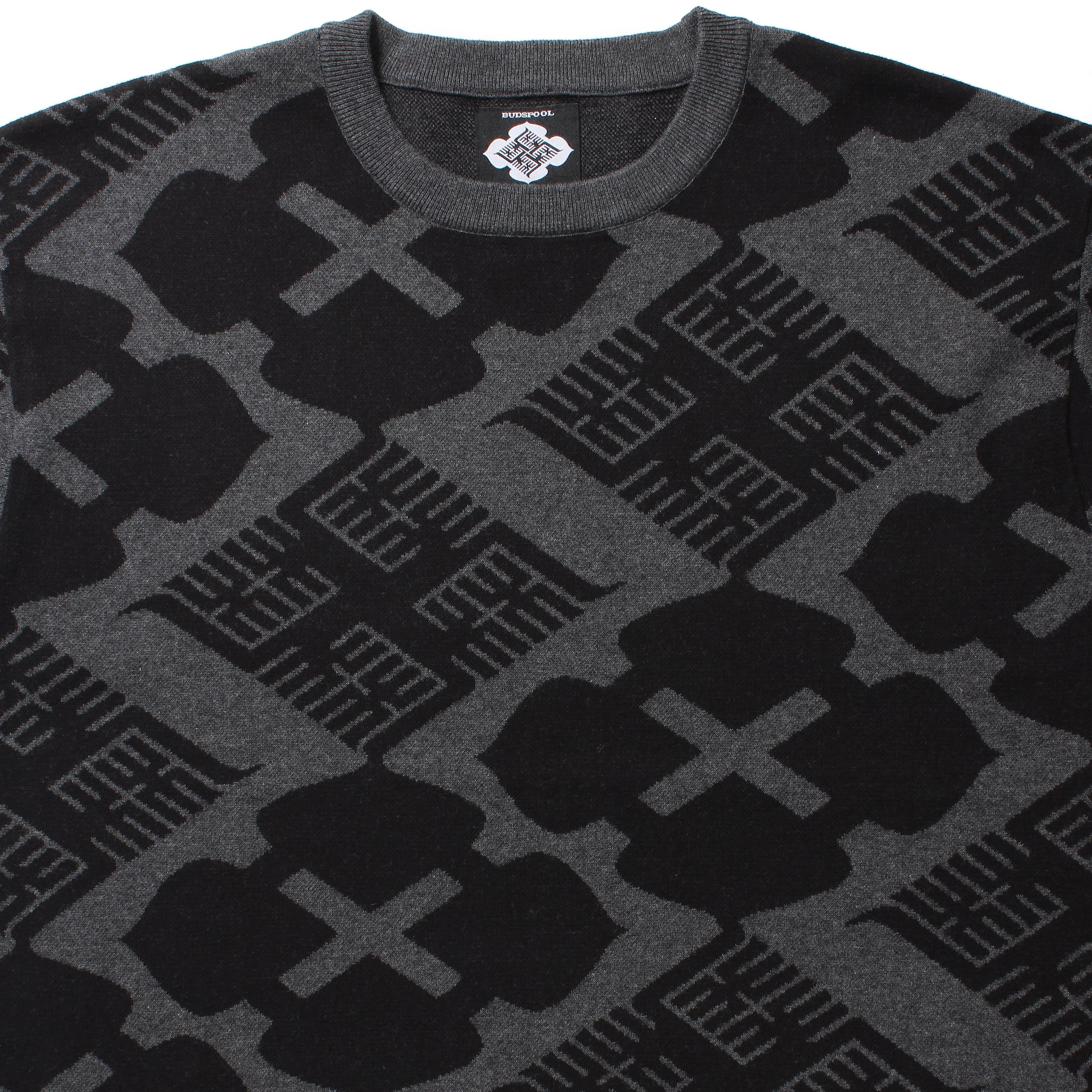 GAKKIN × BUDSPOOL 花罰家紋 COTTON KNIT JACQUARD SWEATER 