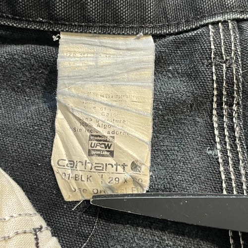 00s USA製 ブラック ダブルニー Carhartt B01 29×30 詳細写真11
