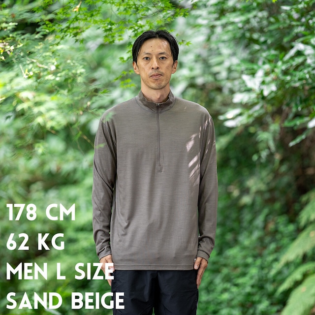 【RIDGE MOUNTAIN GEAR】Merino Half Zip Stand Collar