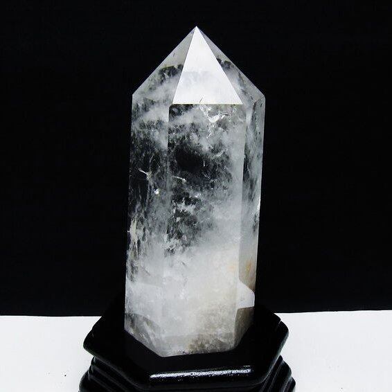 水晶 六角柱 水晶 ポイント 台座付属 一点物 152-3758