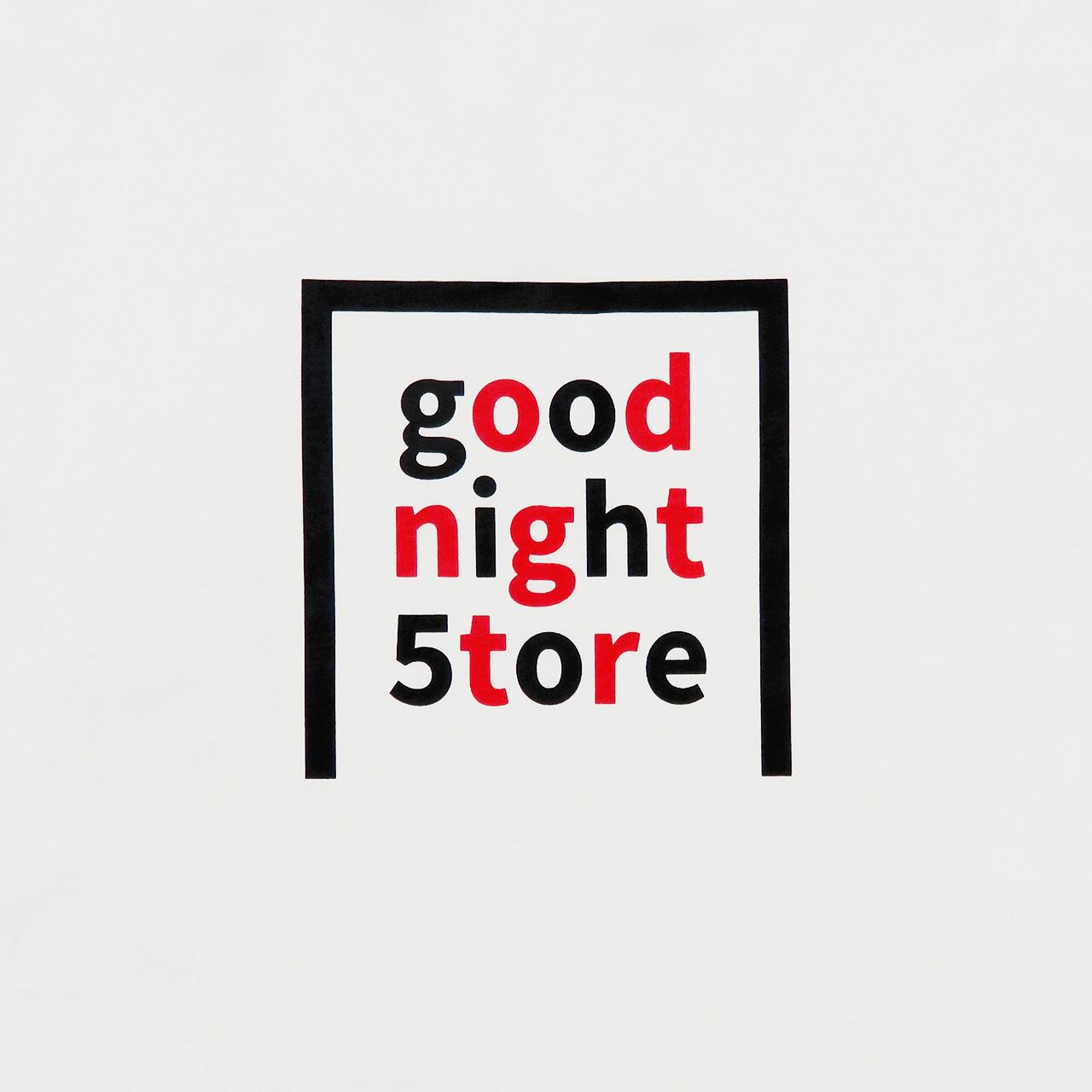 GN441 T-shirt logo-black&red white | goodnight5tore