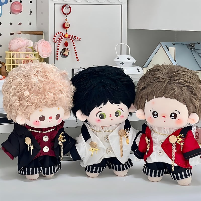 20cmぬいぐるみ用 レトロ 王子風 シャツ+ジャケット+パンツ+リボンタイ