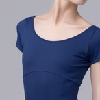 ショートスリーブ ラウンドネックレオタード 13色展開 L1139