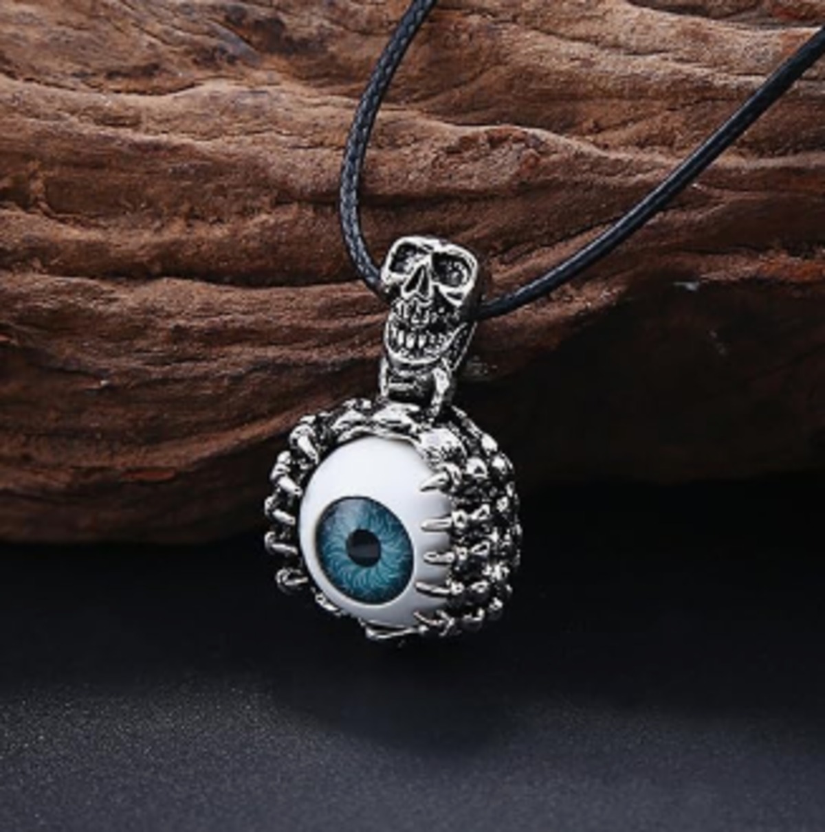 【NA011】ネックレス メンズ レッド ブルー 赤 青 おしゃれ スカル アイ 目玉 合金 アクセサリー ペンダント ACT SHOP