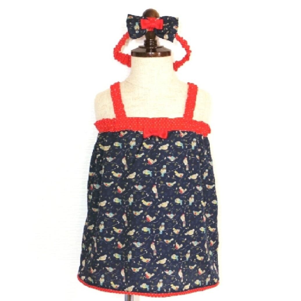 バードプリントキャミソール&ヘアバンドセット