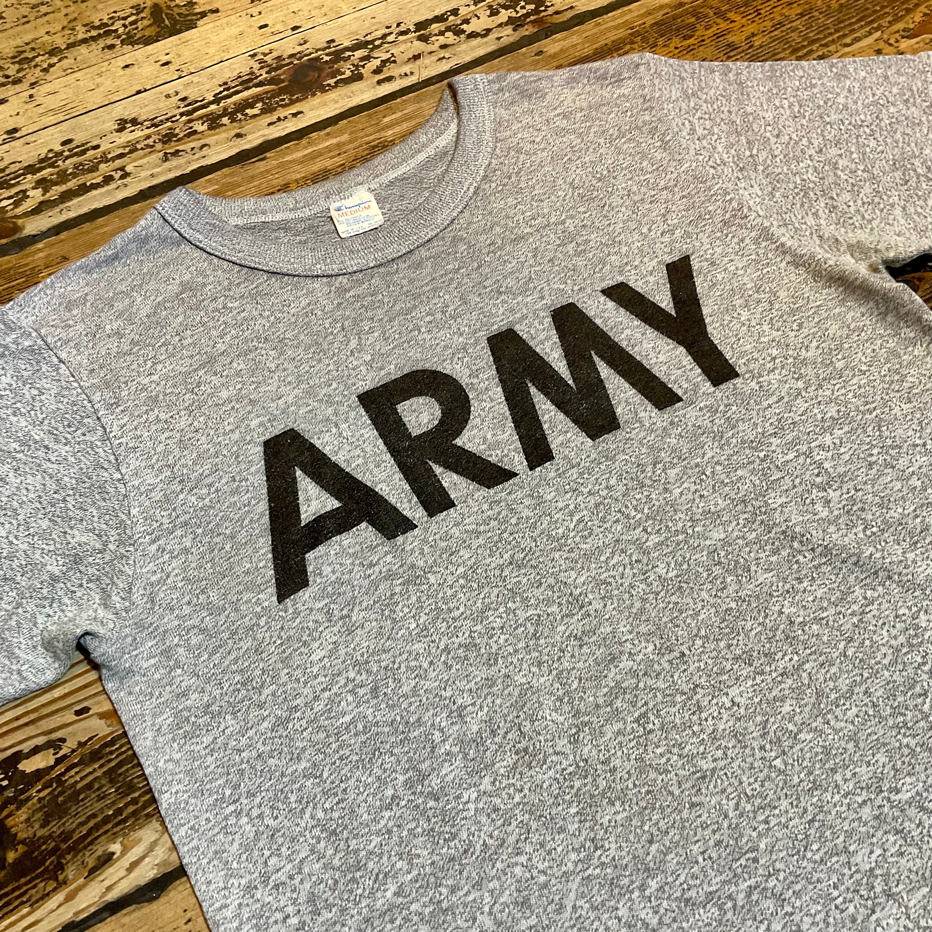 美品80sチャンピオン霜降りトリコタグARMYアーミーM 美品80sチャンピオン霜降りトリコタグARMYアーミーM 80's Champion