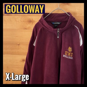 【HOLLOWAY】ハーフジップ カレッジ  ダルース大学 アイスホッケー UMD フリース ジャケット 刺繍ロゴ XL  ビッグシルエット アメリカ古着