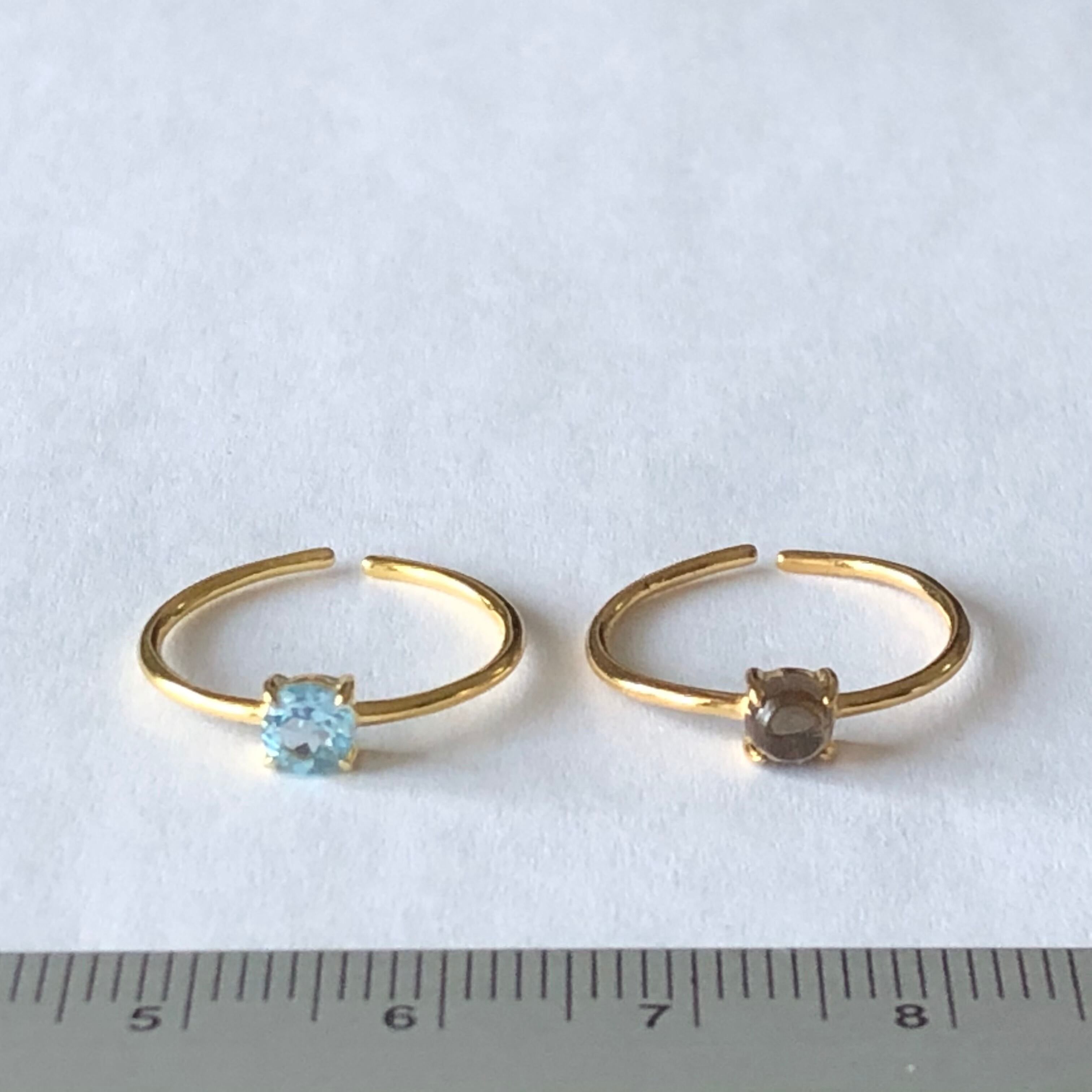 スイスブルートパーズとスモーキークォーツのリングセット＊ | SOUTHWEST