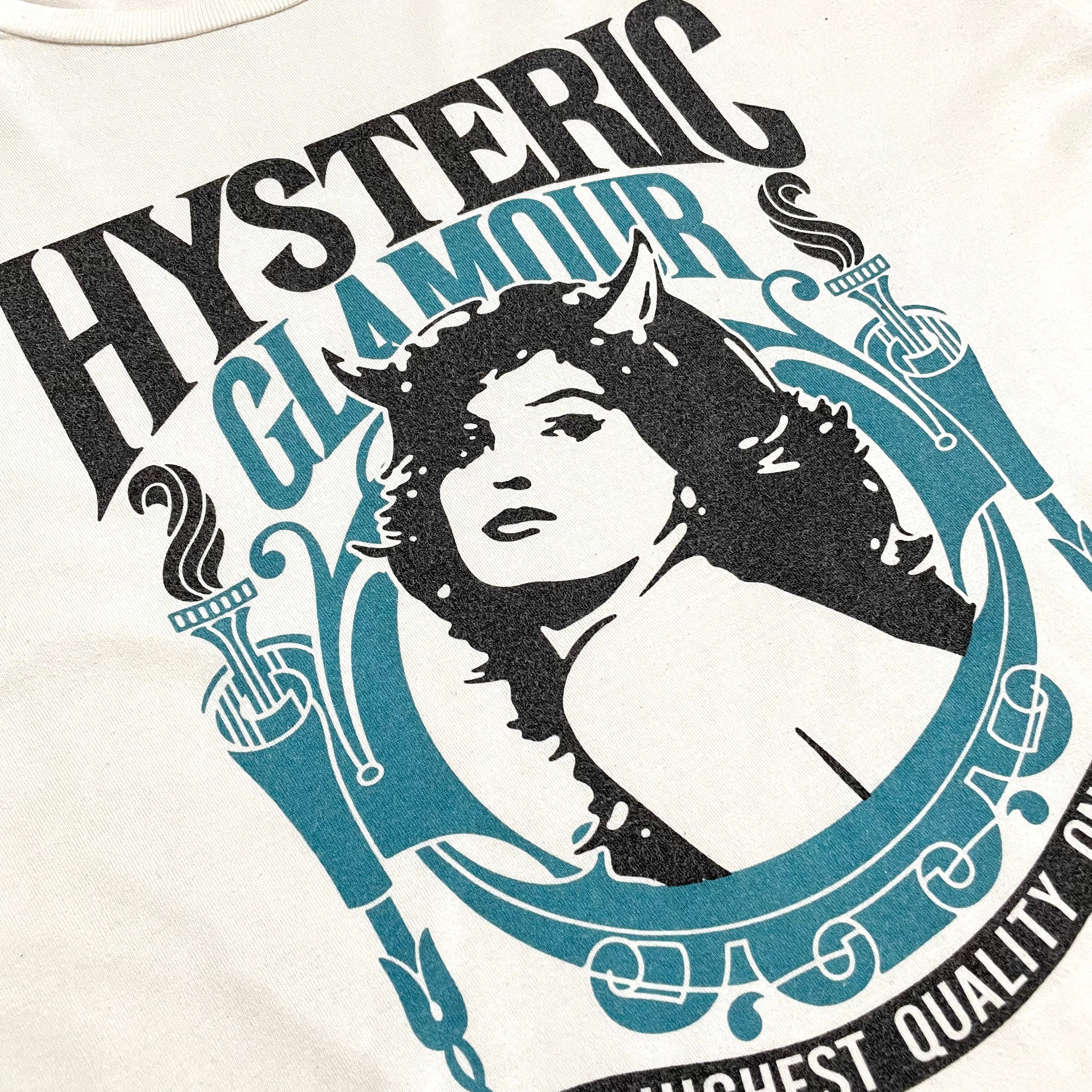 HYSTERIC GLAMOUR日本製 ロゴ プリントTシャツ イラスト ホワイト L