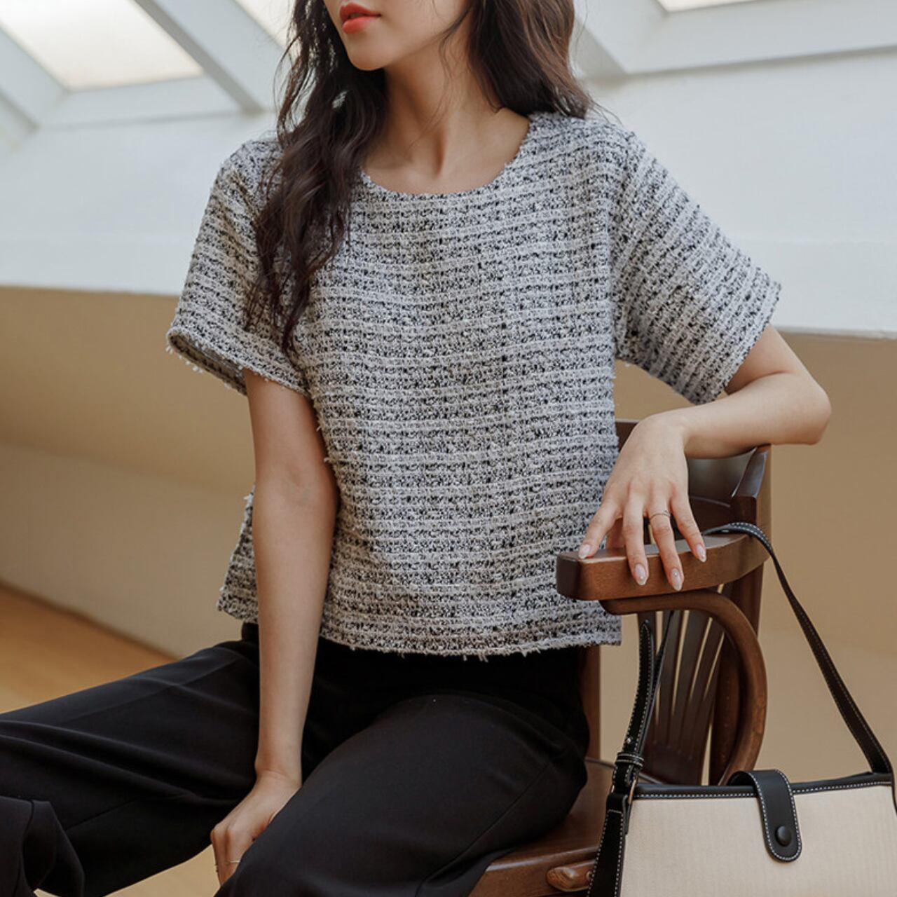 ツイード風 プルオーバー 00086