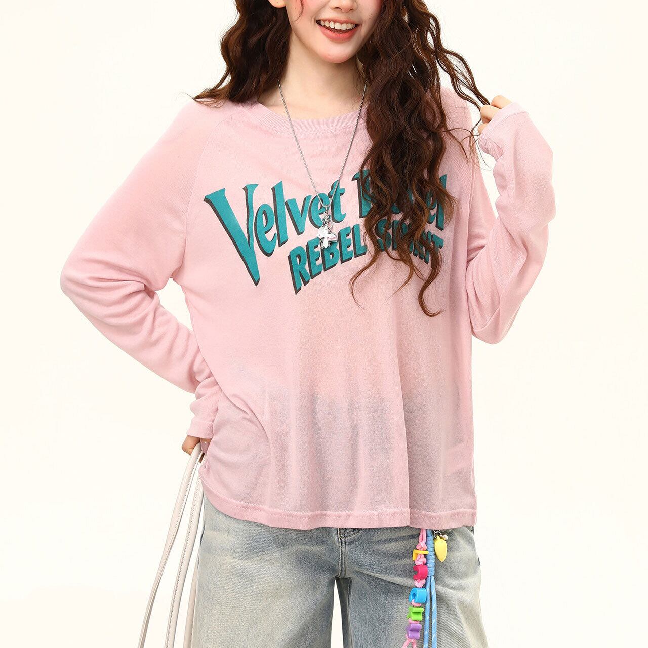 ヴィンテージライクロゴレタリングロングスリーブTシャツ 2col R02513