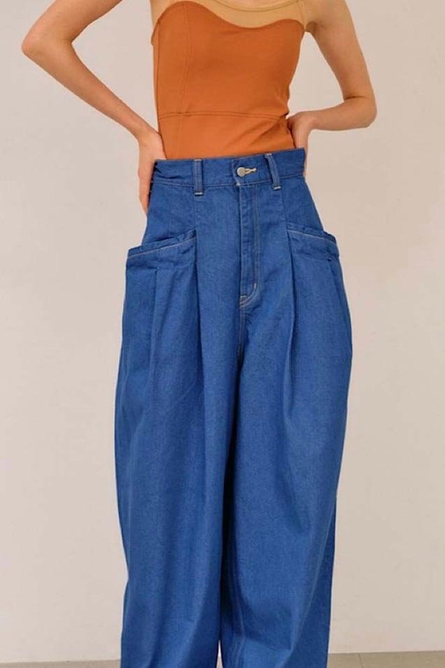null. pocket design denim pants ポケットデザインデニムパンツ Blue