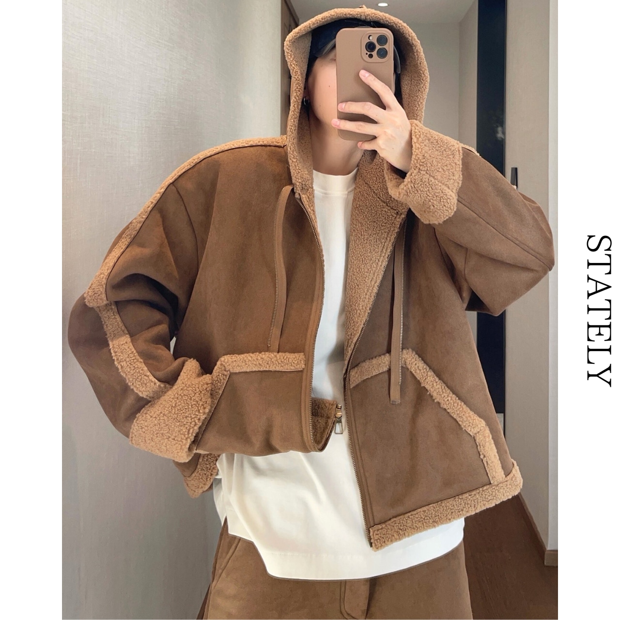 Boa Trim フェイクムートンZip Jacket_O51・画像13