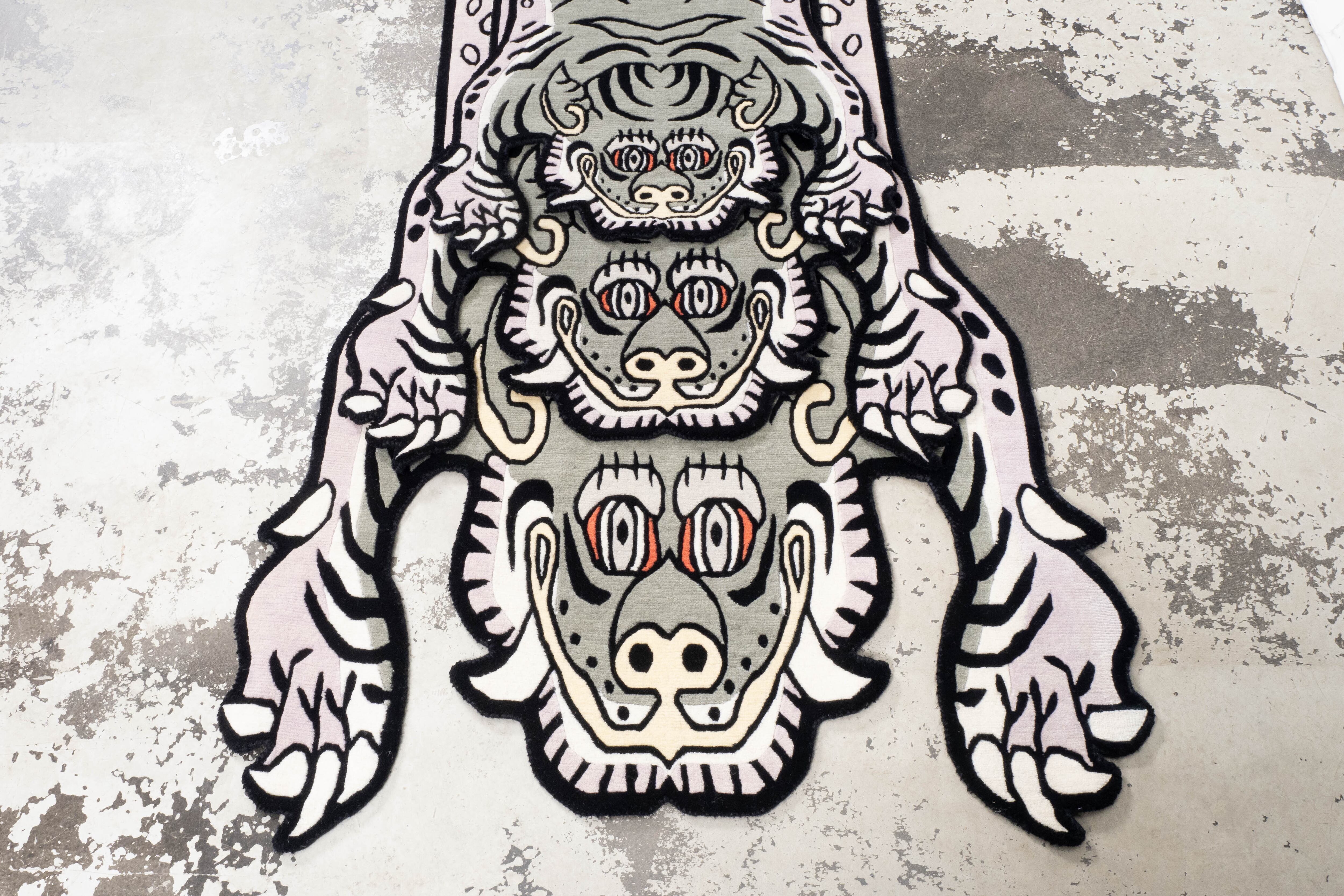 Tibetan Tiger Rug 《Sサイズ•ウール・オリジナル2・アラジングリーン