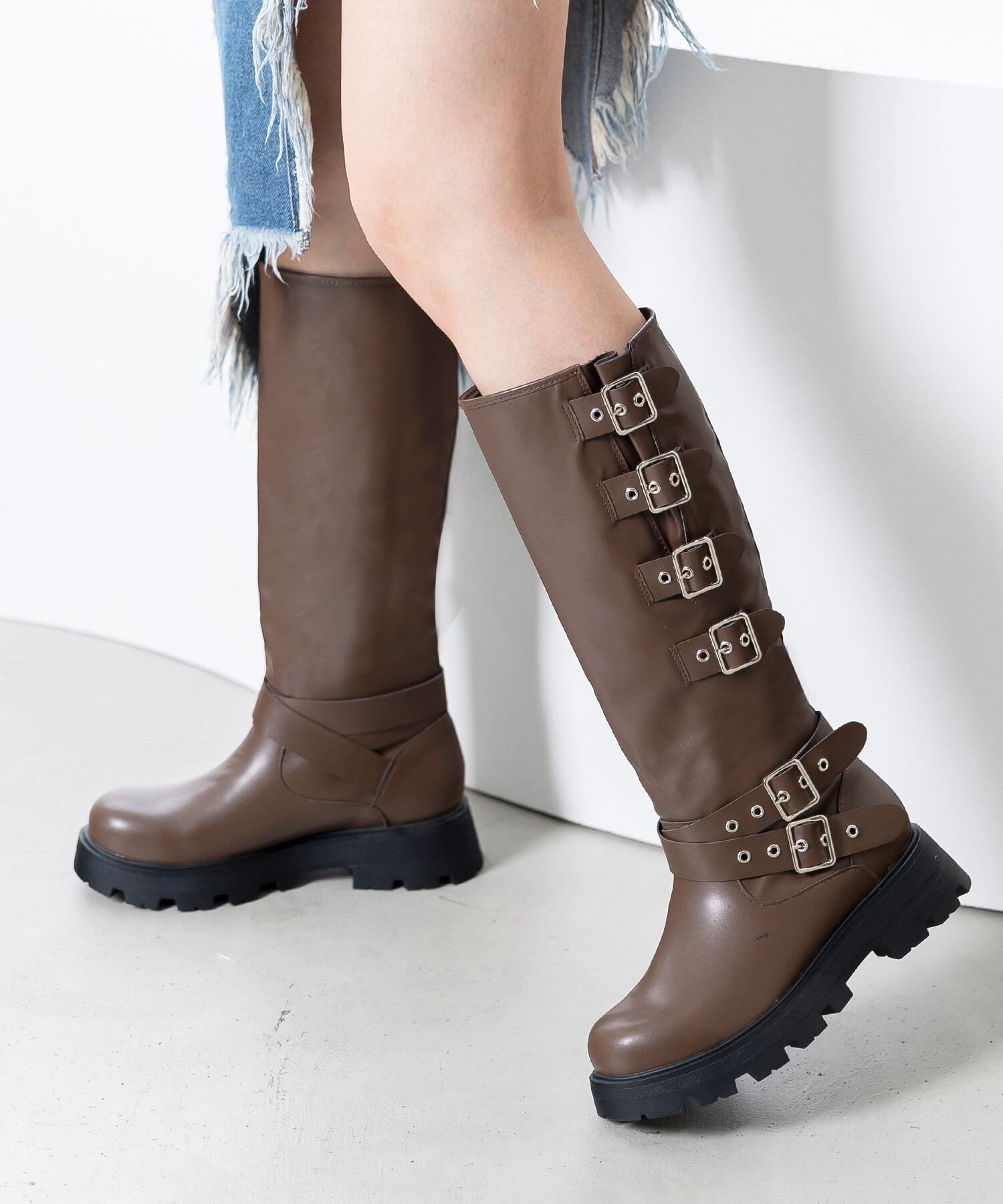 ベルトデザインバイカーブーツ(313-1646)[510A] | attagirl