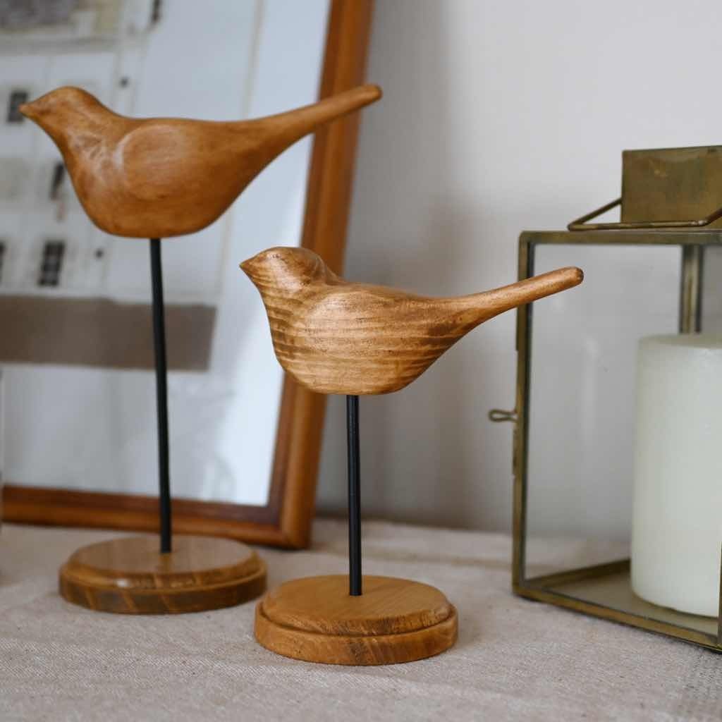 NEIN MARKE 小鳥のオブジェ《 S 》｜木の飾り スタンド ナチュラル