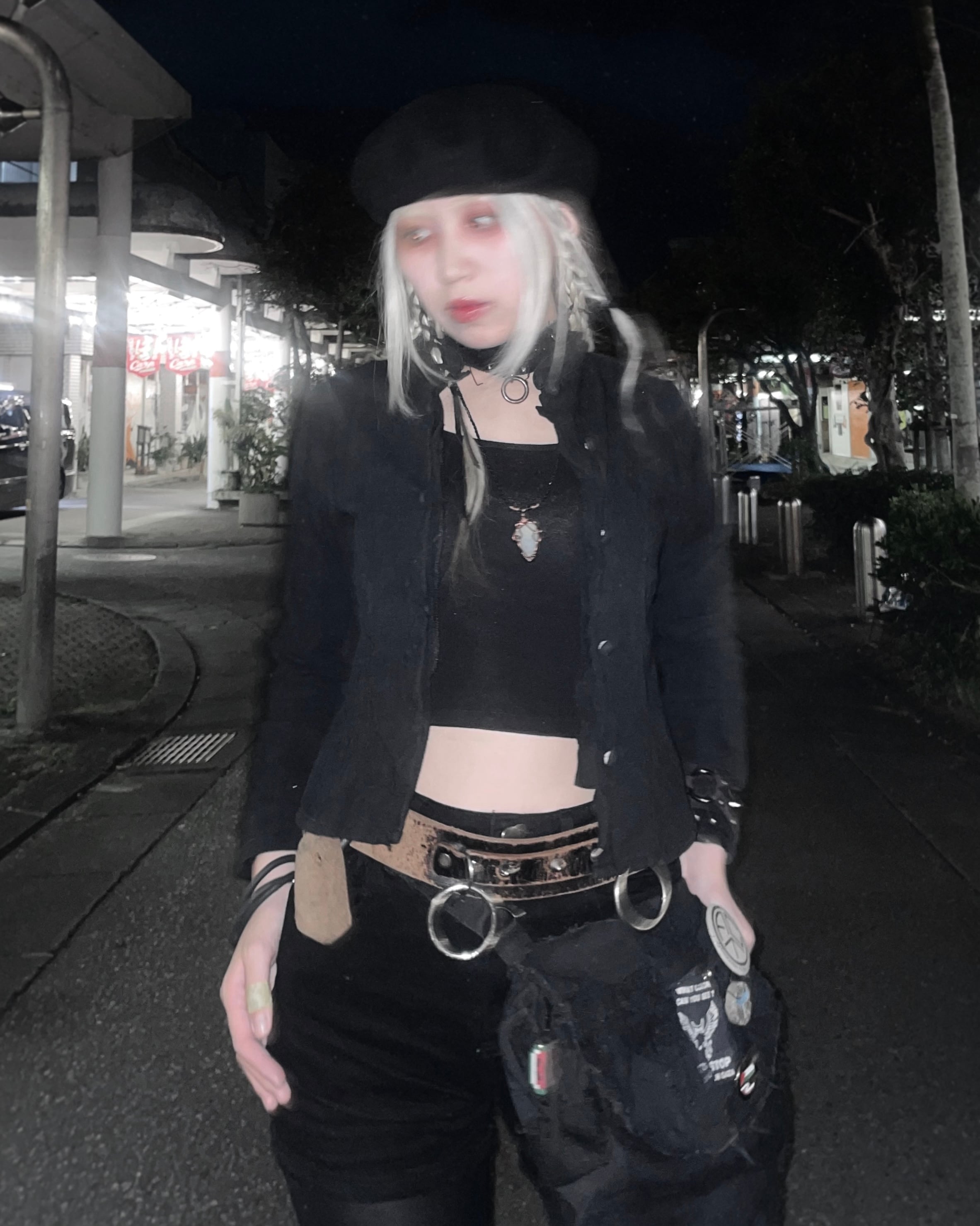 covered button black jacket