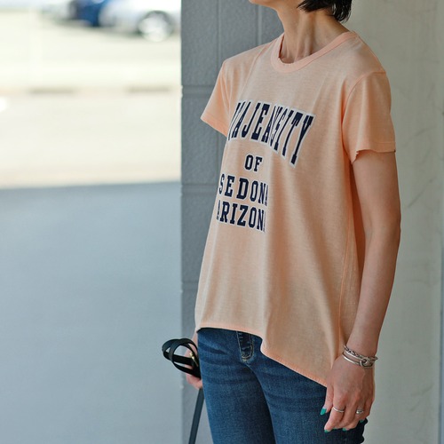 サマーSALE！ RITA JEANS TOKYO (リタジーンズトーキョー)　イレギュラーヘム　ヴィンテージウォッシュ　コットンレタードTee　=RITA JEANS SITY=