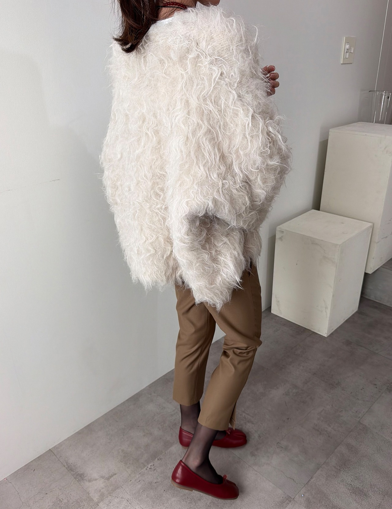 【新作5％OFF・3日間】Shaggy Volume Cardigan(Beige)_7colors