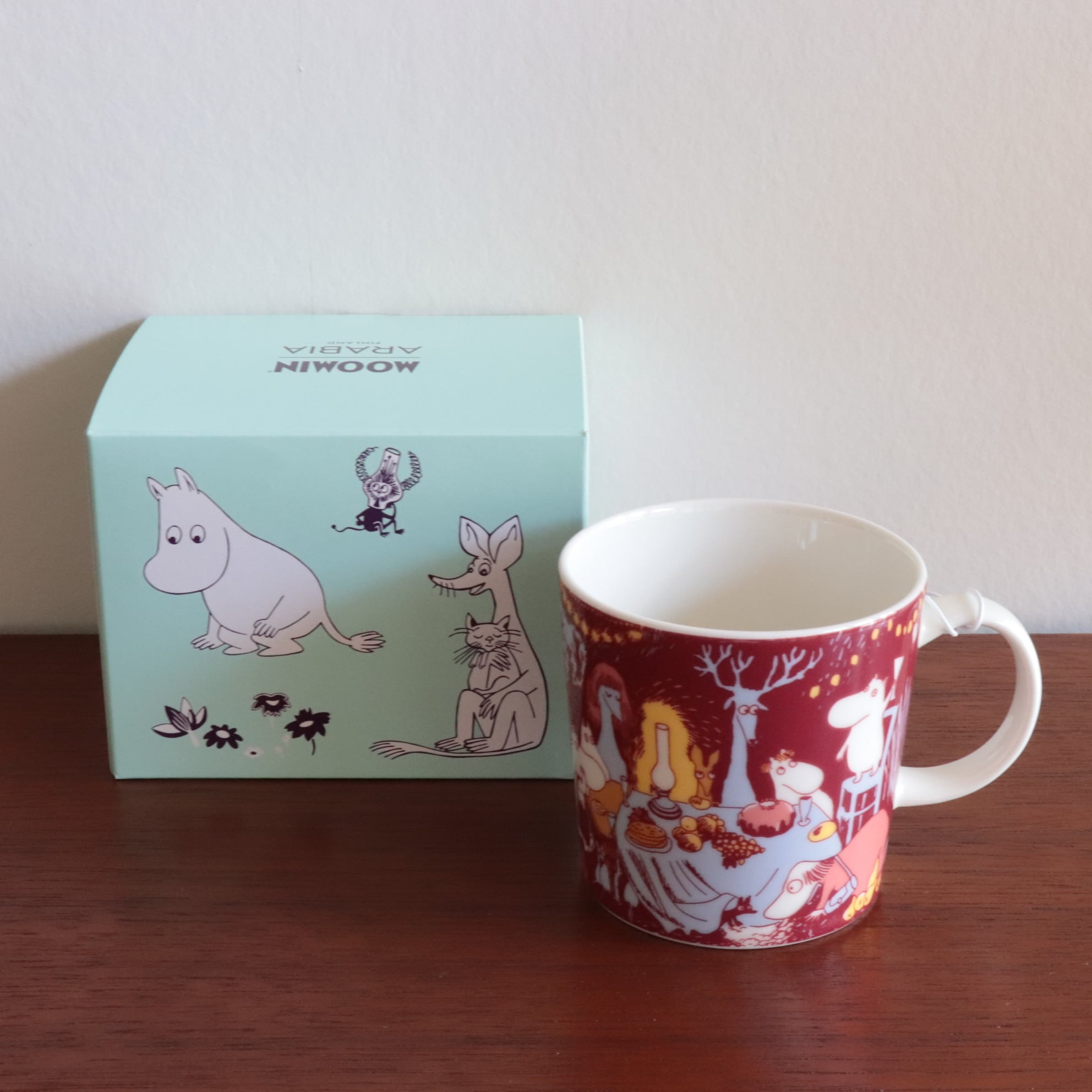 北欧ムーミン Pinkoi × Moomin】ムーミン 北欧コラージュタイル 4CM 白インク PET