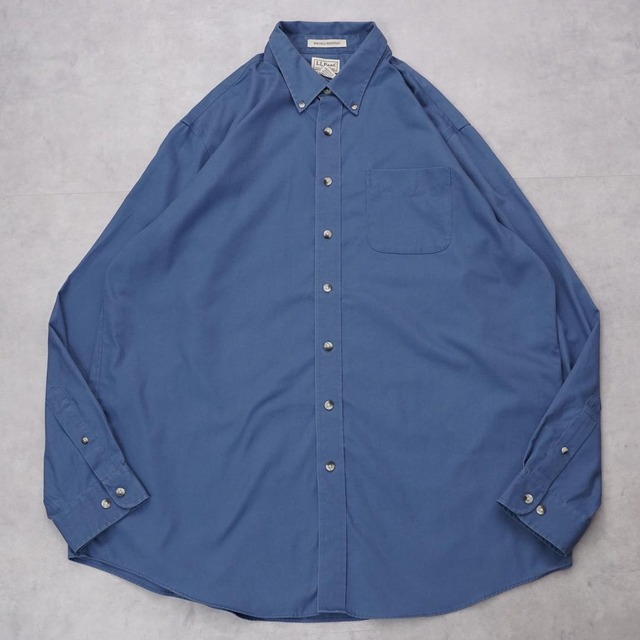L.L.Bean エルエルビーン 無地 シャツ 古着 長袖 XL 青 14801