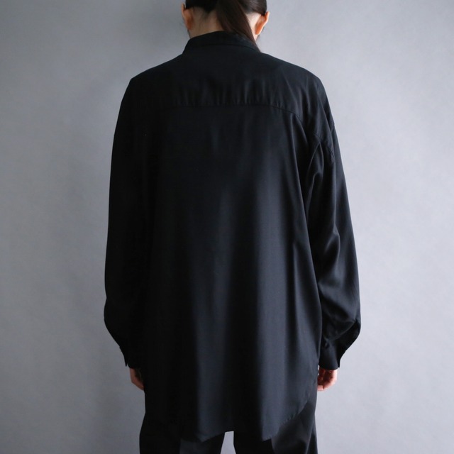 "刺繍" fly-front black embroidery design mode shirt