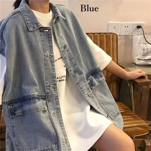 大きいサイズ レディース 新作 21 夏新作レディース アウター 夏 デニムジャケット デニム ベスト レディース ベスト レディース ベスト 夏 ノースリーブ ベスト 前ボタン トップス フロントボタン オーバーサイズ ビッグシルエット 体型カバー ゆったりシルエット