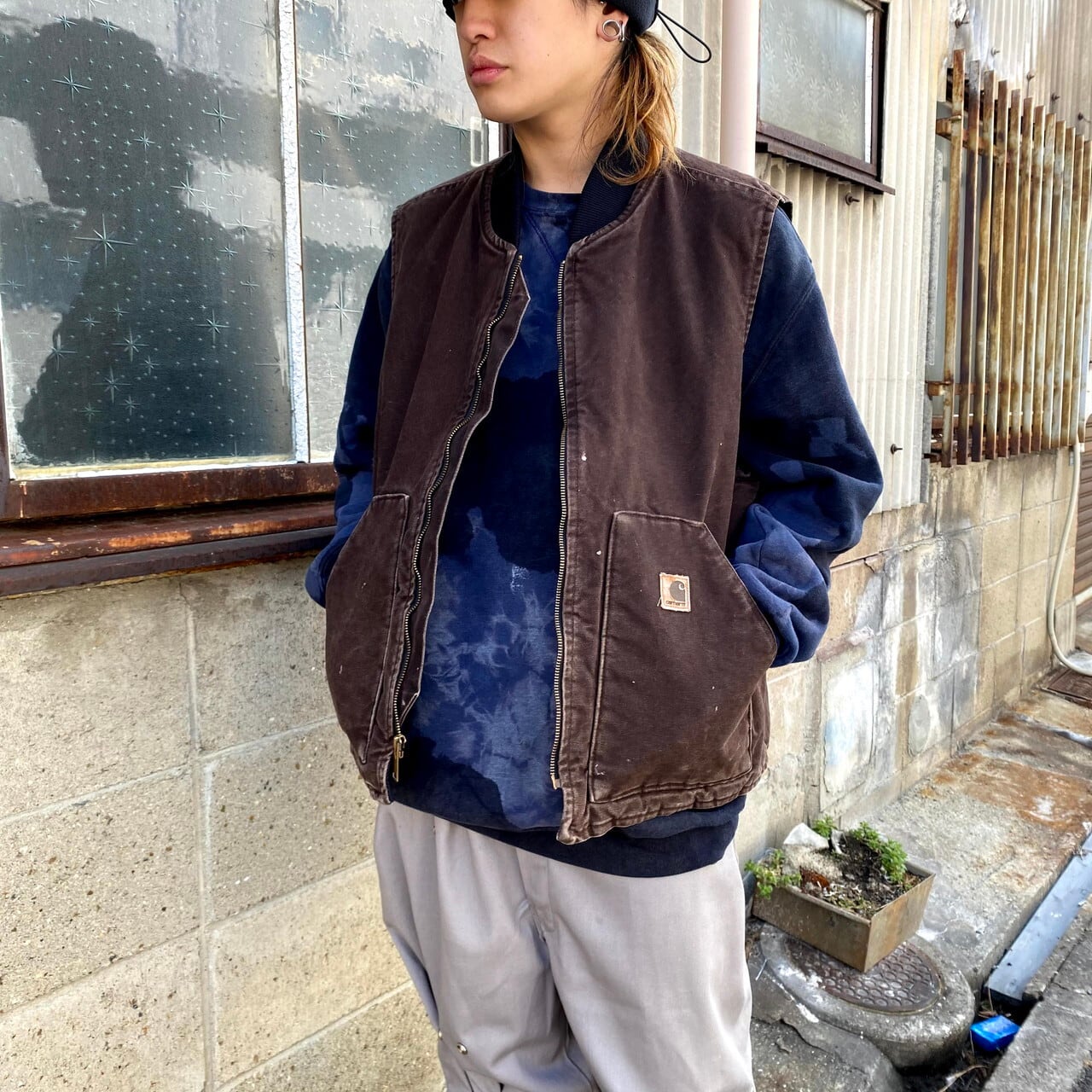 工場店 80s~ USA製 Carhartt カーハート ベスト ダック キルティング