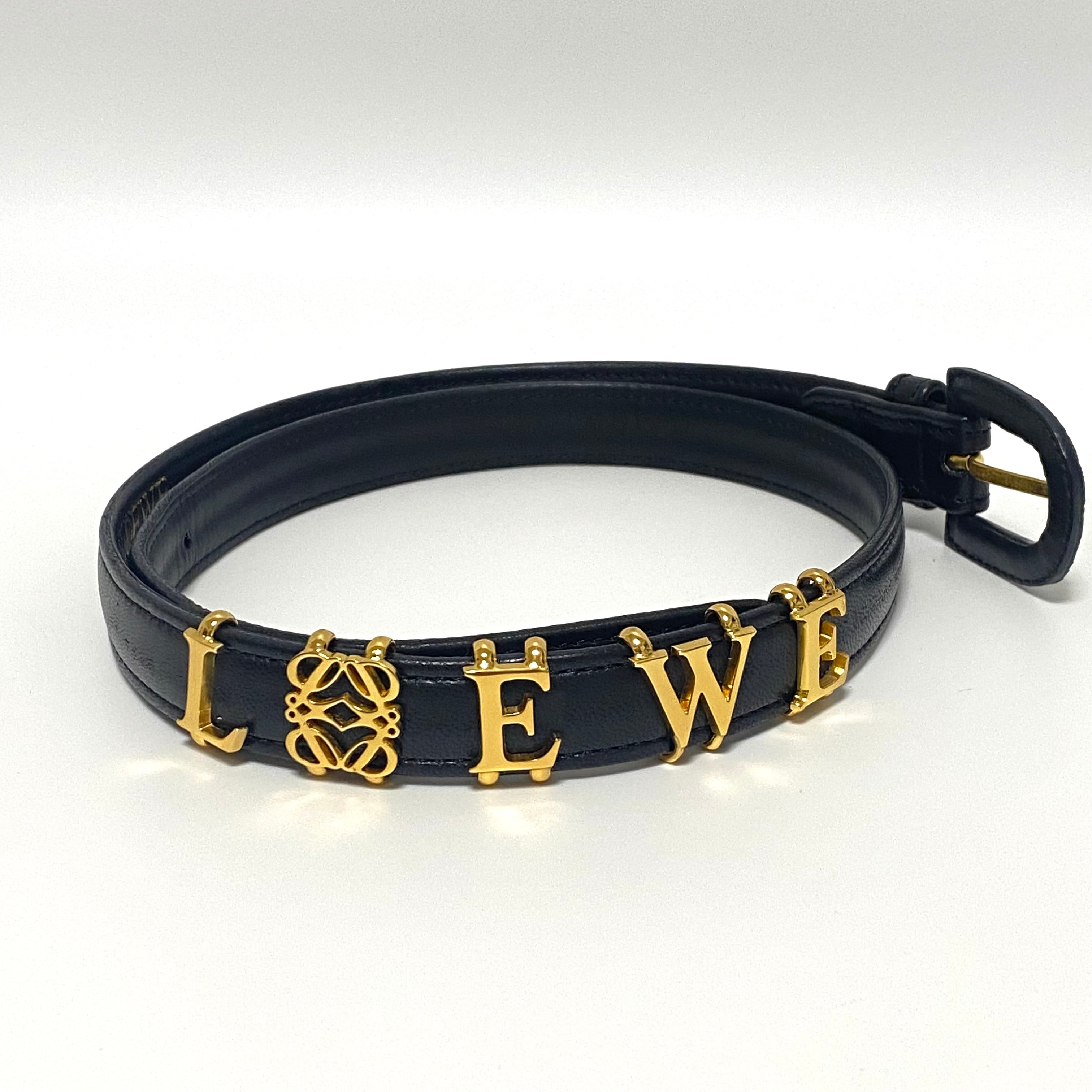 LOEWE ロエベ アナグラム ロゴベルト レザー ブラック    rean