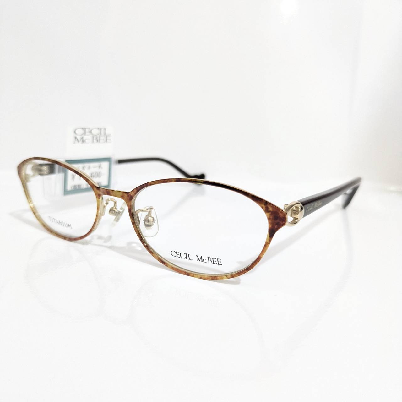 【CECIL McBEE】オーバルコンビフレーム デミブラウン