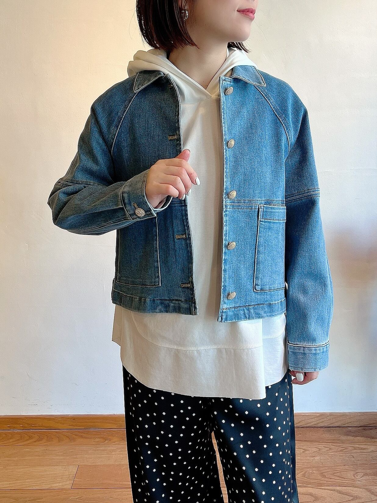 MARGAUX VINTAGE / 襟付きラグランスリーブGジャン | anouk