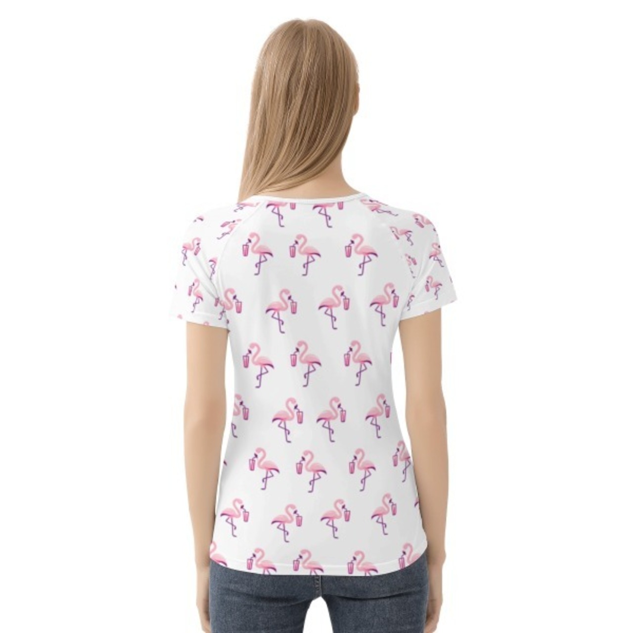 Women's All-Over Print T shirt White 4285