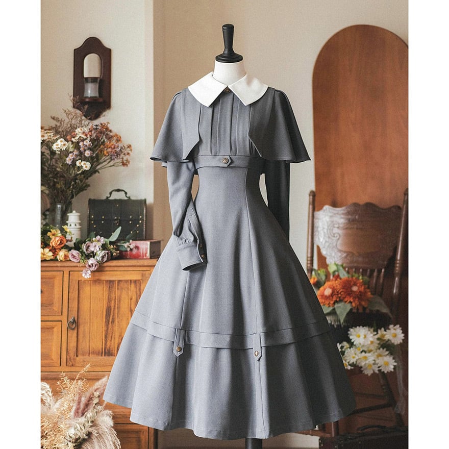 クラロリ ワンピース フェイクツーピース エレガント 控えめ アラサーファッション Forestシリーズ