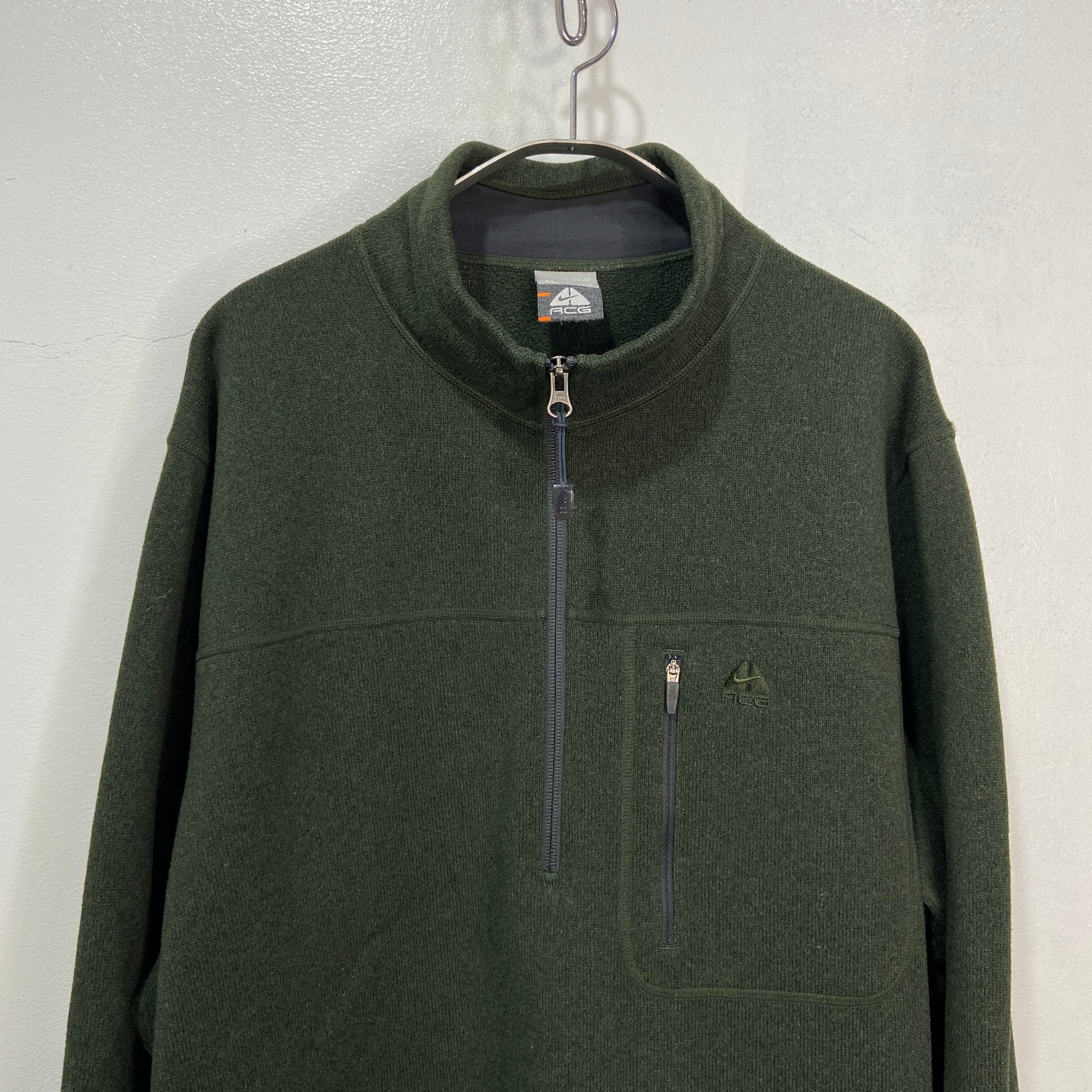 NIKE ACG ナイキ ハーフジップフリースプルオーバー カーキ XL | 古着 