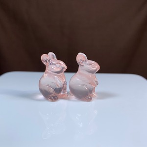 8.超透明☆モザンビーク産ローズクォーツ・うさぎさん