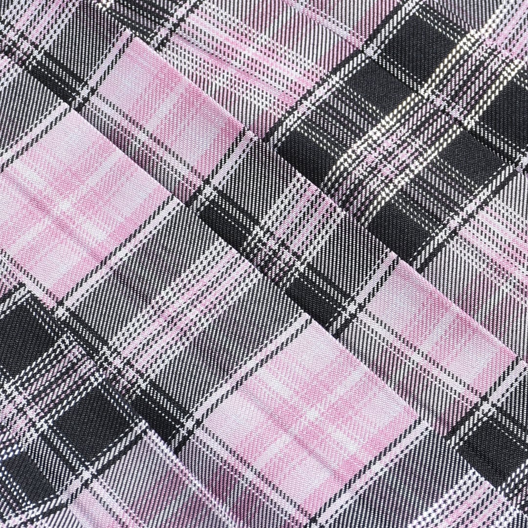 チェーン付き☆チェック肩ベルトワンピース(BLACK・PINK
