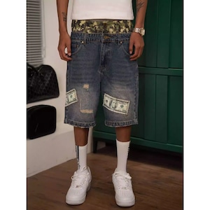 【DRIP6743】TGF Double Waist Denim Shorts